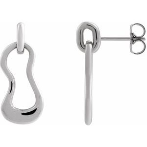 Platinum Freeform Left Dangle Earring