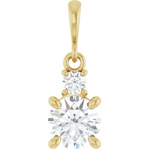 Lab-Grown Moissanite & .07 CT Natural Diamond Pendant