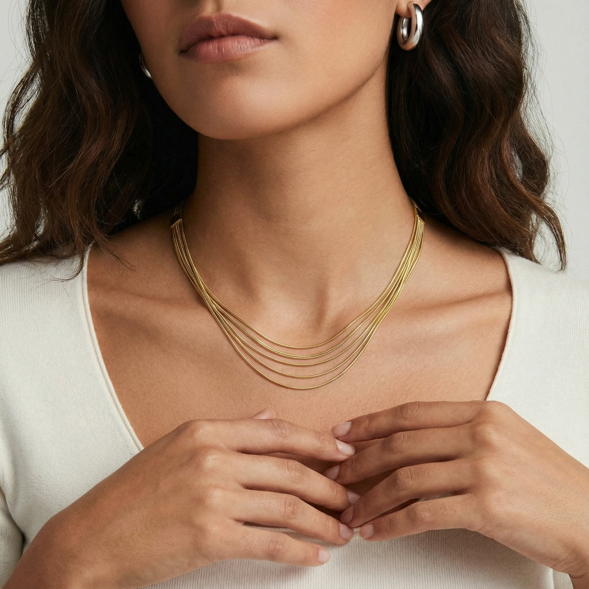 Golden Chains Layered Necklace