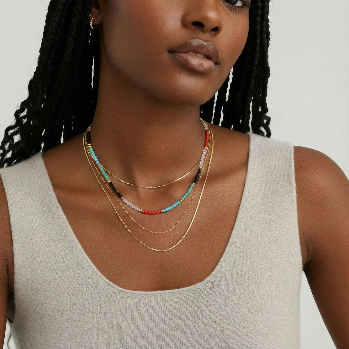 Gold In Rainbows Layered Necklace