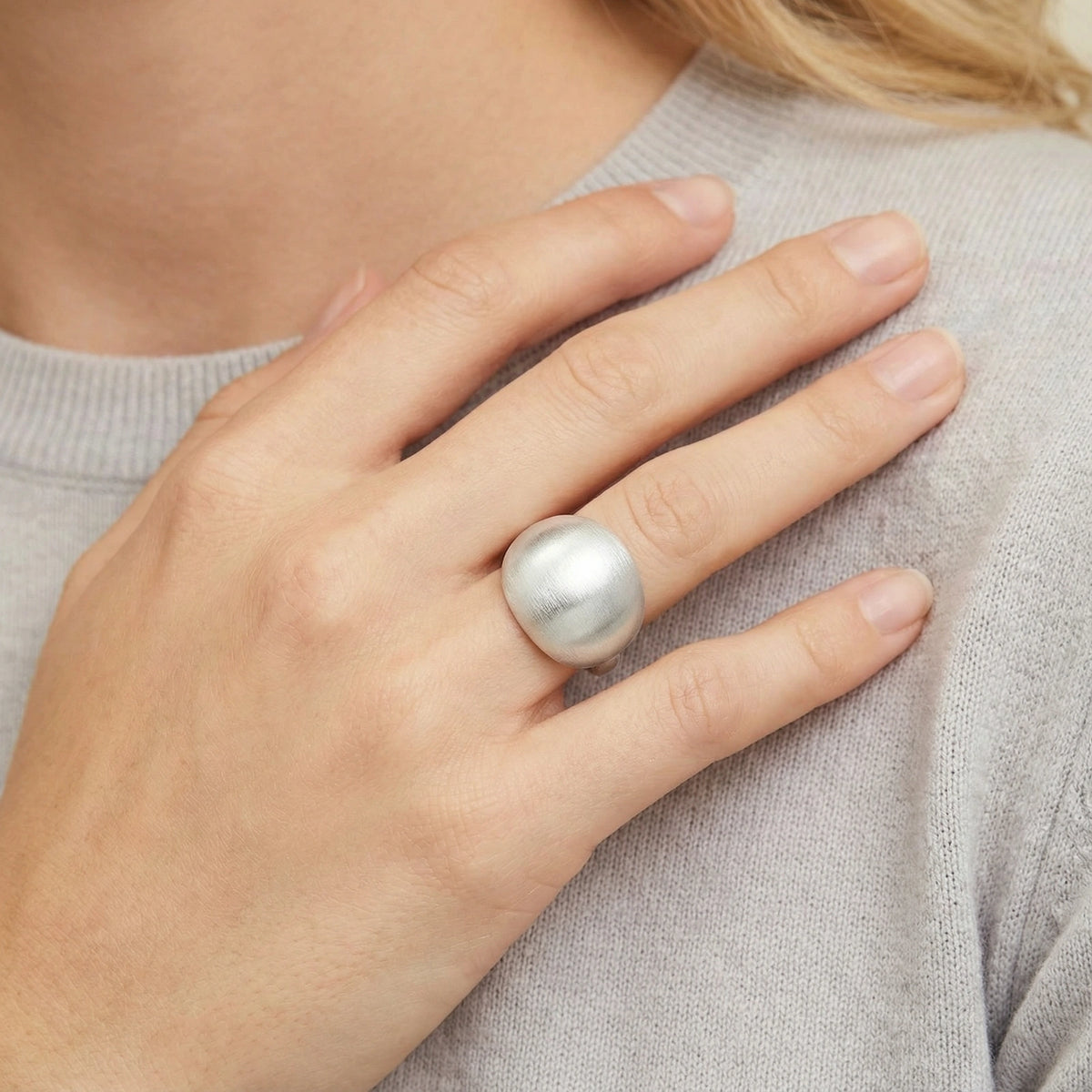 Sterling Cloud Dome Ring