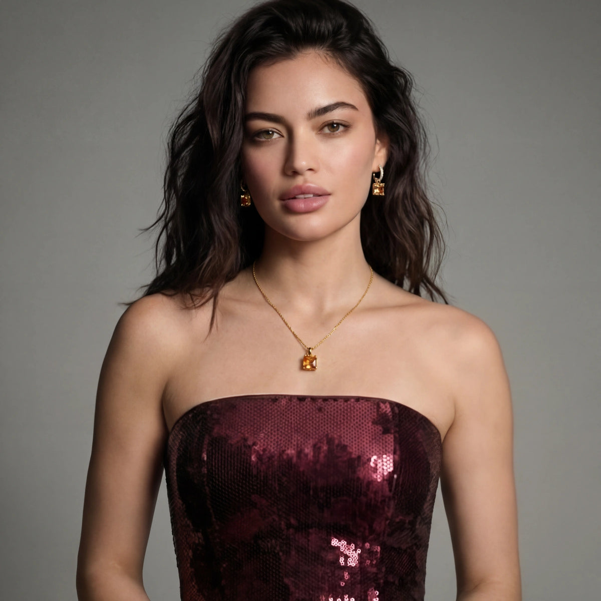 Champagne Stones Jewelry Set