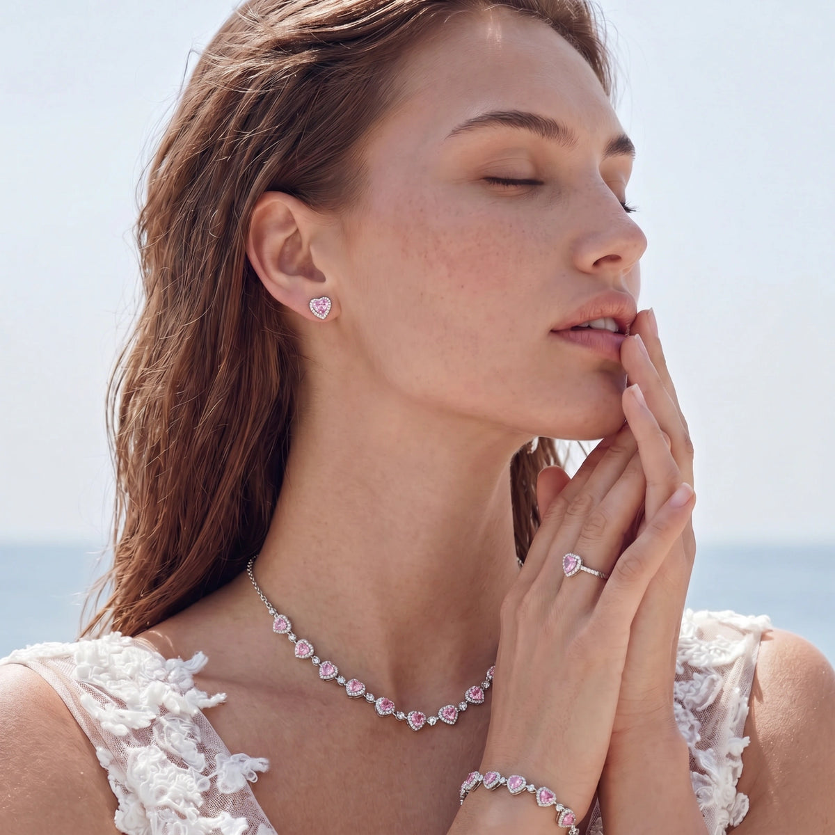 Pink Heart Romance Jewelry Set