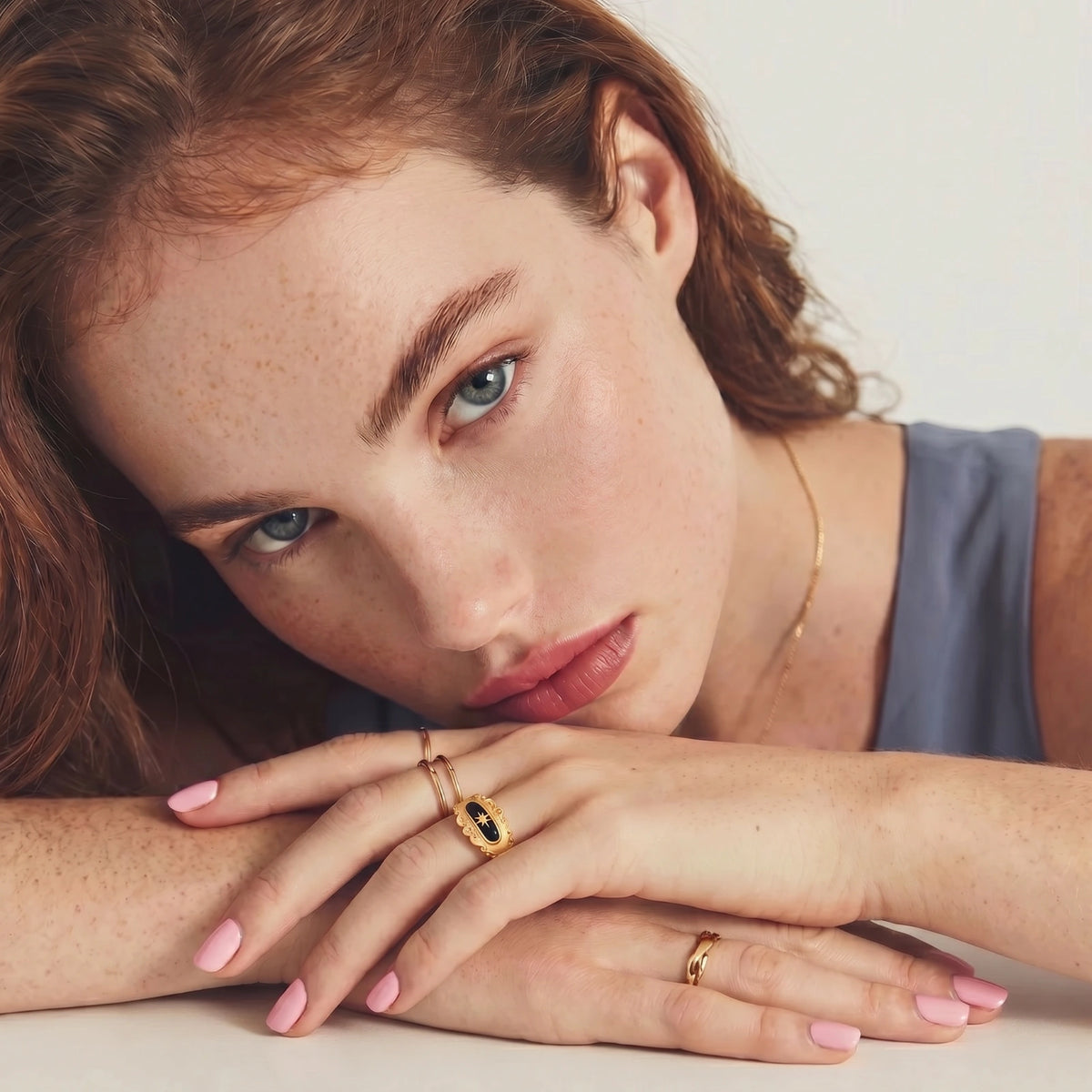 Gold Cloud Signet Ring