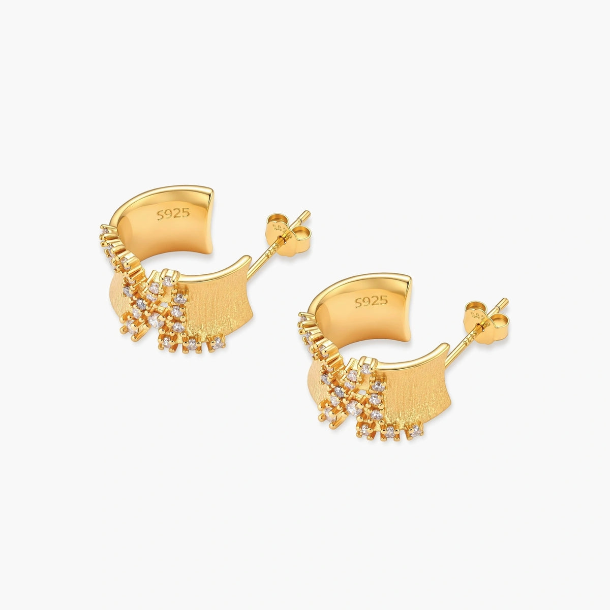 Gold Stardust Hoop Earrings