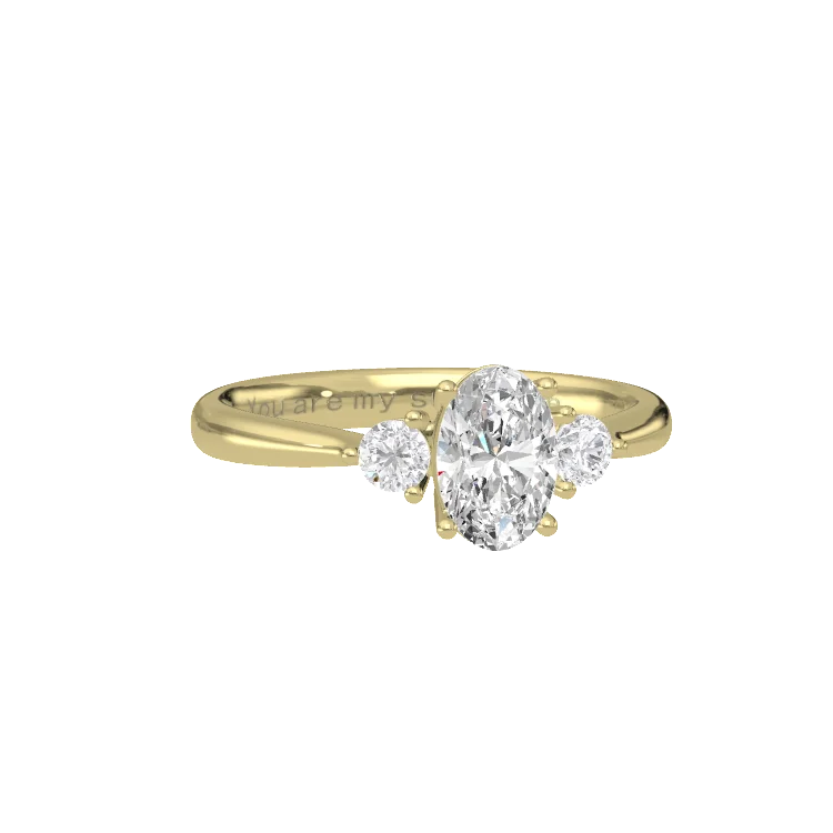 Daphnis Three Stones Engagement Ring Marquise•White Gold