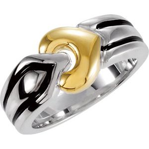 Sterling Silver & 14K Yellow Gold Freeform Ring