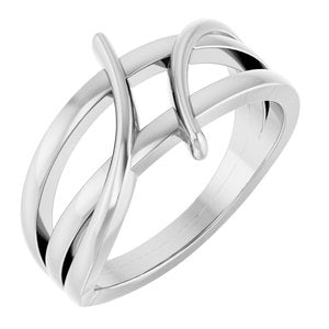 Platinum 12.4 mm Freeform Bypass Ring