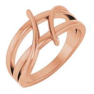 14K Rose Gold 12.4 mm Freeform Bypass Ring