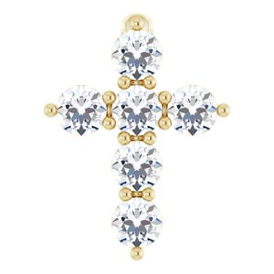1/6 CTW Lab-Grown Diamond Cross Pendant