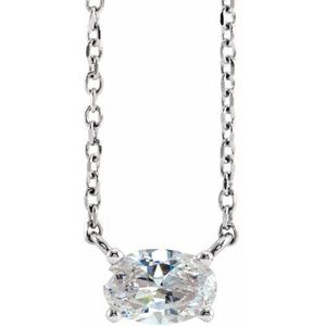 1/4 CTW Lab-Grown Diamond Solitaire 16-18" Necklace