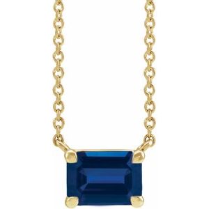 Lab-Grown Blue Sapphire 18" Necklace