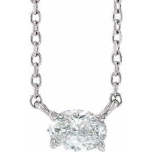 1/2 CTW Lab-Grown Diamond Solitaire 16-18" Necklace