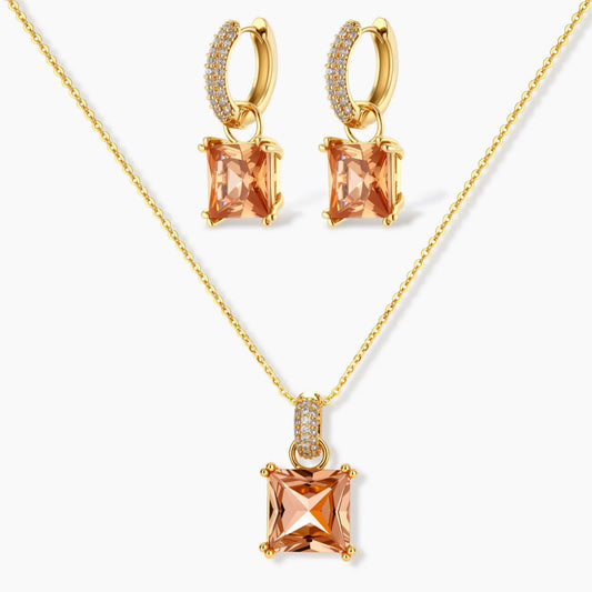 Champagne Stones Jewelry Set