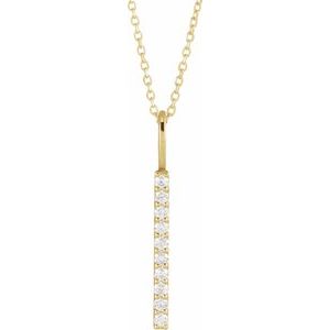 1/6 CTW Lab-Grown Diamond Vertical Bar 16-18" Necklace