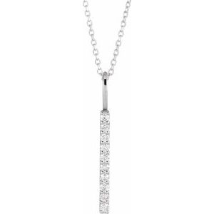 1/6 CTW Lab-Grown Diamond Vertical Bar 16-18" Necklace