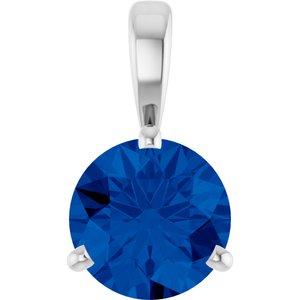 Lab-Grown Blue Sapphire Pendant
