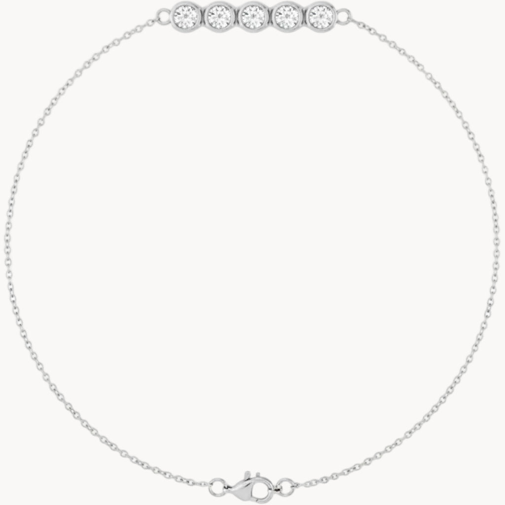 LG Diamond Five-Stone Line Bracelet