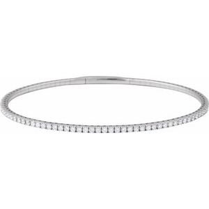 1 1/2 CTW Lab-Grown Diamond Flexible Bangle 7" Bracelet