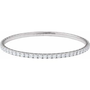 5 CTW Lab-Grown Diamond Flexible Bangle 7" Bracelet