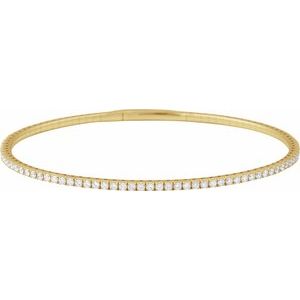 1 1/2 CTW Lab-Grown Diamond Flexible Bangle 7" Bracelet