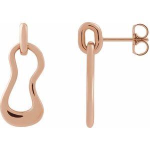 14K Rose Gold Freeform Right Dangle Earring
