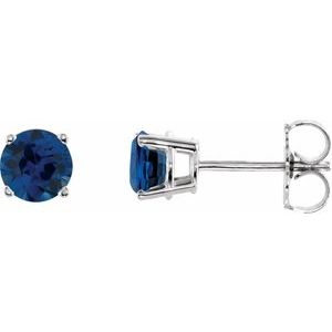 5 mm Lab-Grown Blue Sapphire Earrings