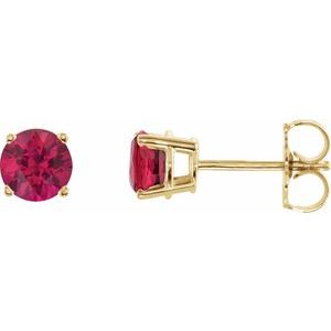 5 mm Lab-Grown Ruby Earrings