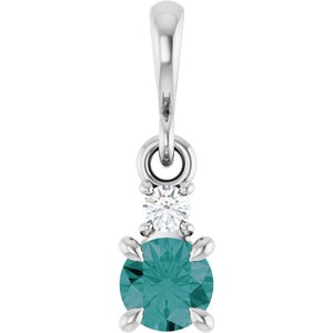 Lab-Grown Alexandrite & .03 CT Natural Diamond Pendant