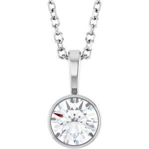 1/2 CT Lab-Grown Diamond Bezel-Set Solitaire 16-18" Necklace