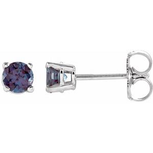 4 mm Lab-Grown Alexandrite Earrings