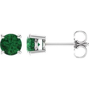 5 mm Lab-Grown Emerald Earrings