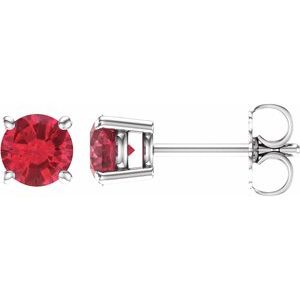 5 mm Lab-Grown Ruby Earrings