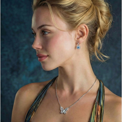 Blue Sparkle Drops Earrings