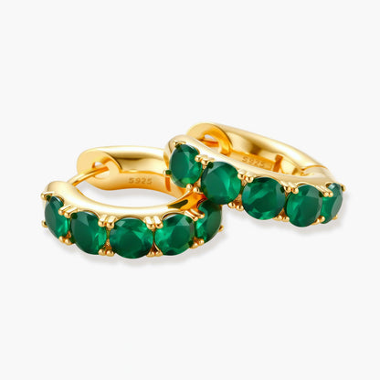 Emerald Forest Huggie Hoops