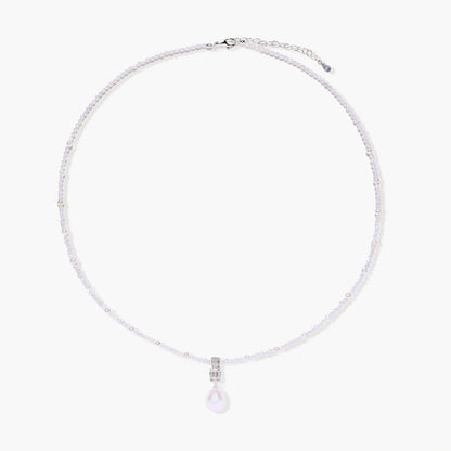 Silver Lavender Pearl Necklace
