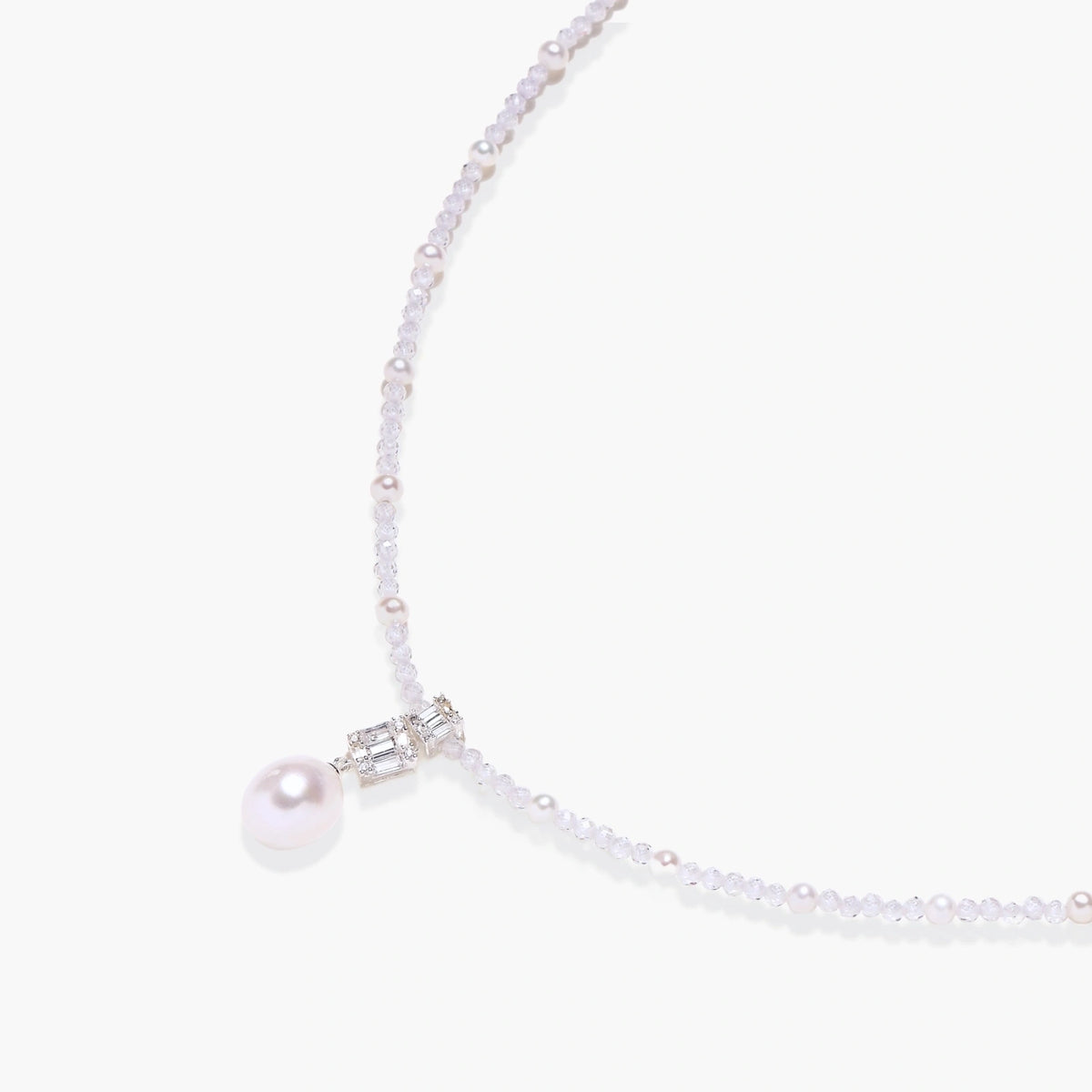Silver Lavender Pearl Necklace