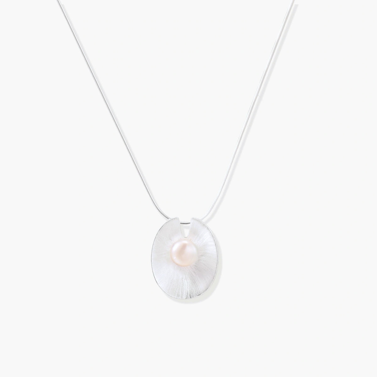 Pearl on a Silver Patel Necklace