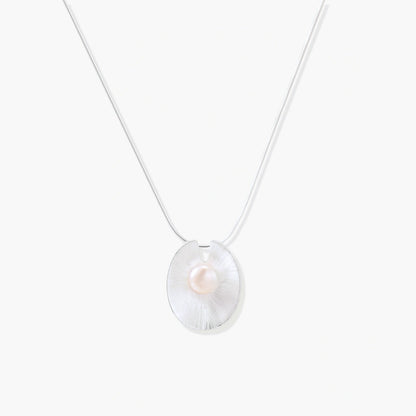 Pearl on a Silver Patel Necklace