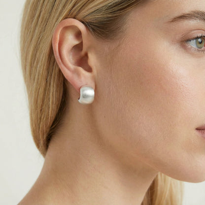 Smooth Silver Pillow Studs
