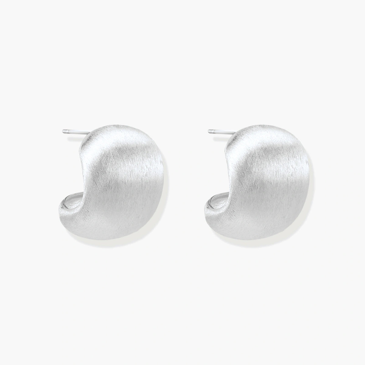 Smooth Silver Pillow Studs