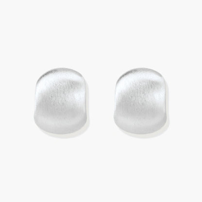 Smooth Silver Pillow Studs