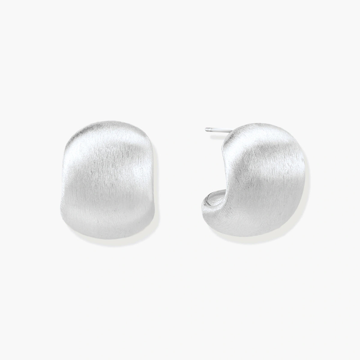 Smooth Silver Pillow Studs