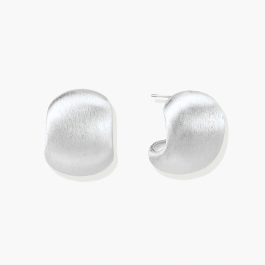 Smooth Silver Pillow Studs