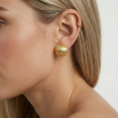 Solar Gold Dome Earrings
