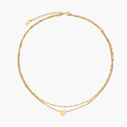 Gold Mini Heart Layered Necklace