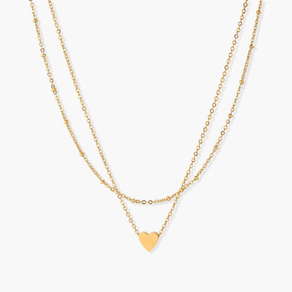 Gold Mini Heart Layered Necklace