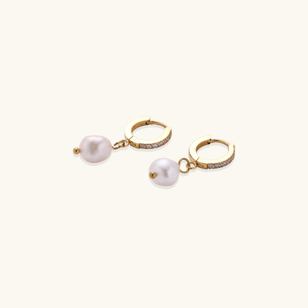 Pearl Sparkle Hoops