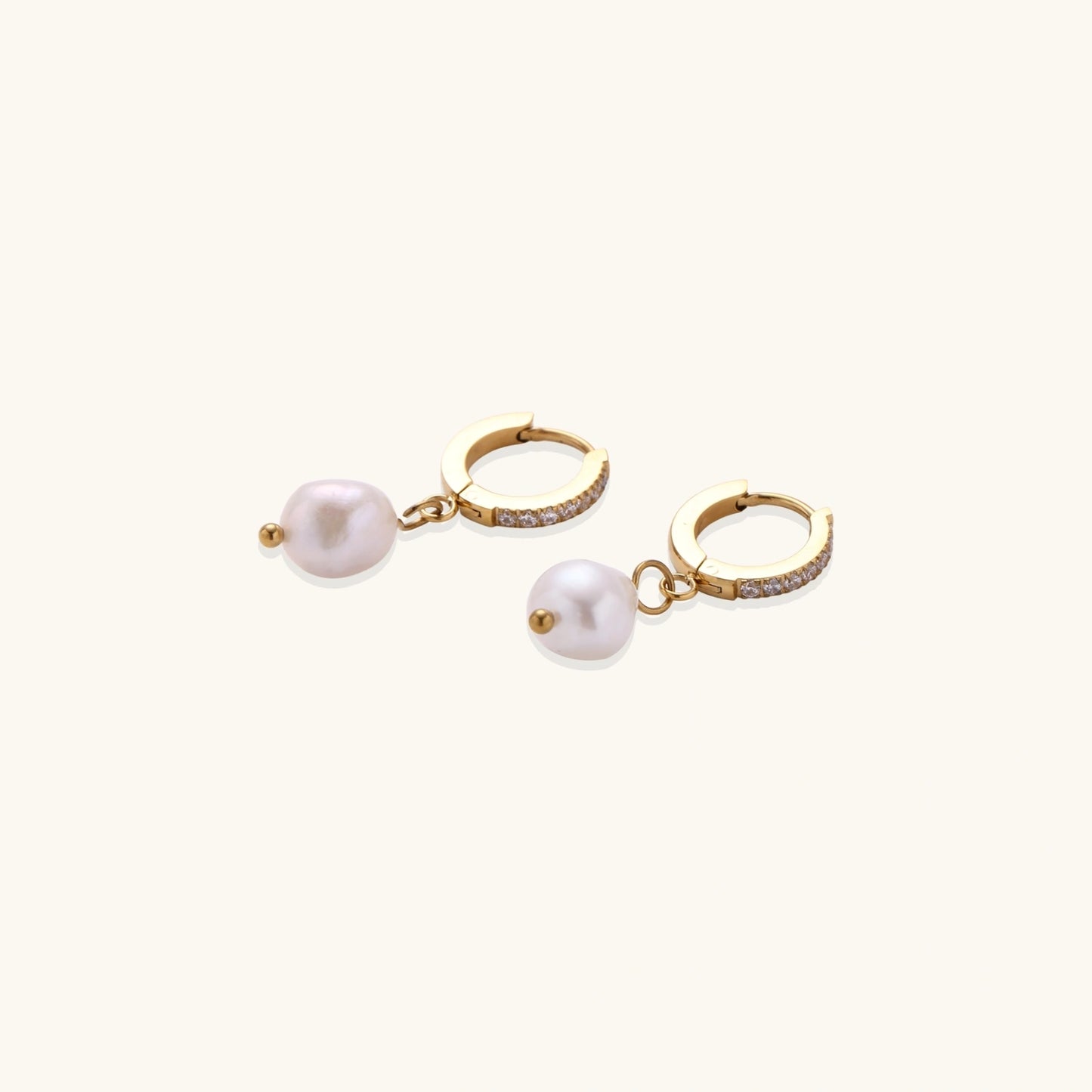 Pearl Drop Hoops