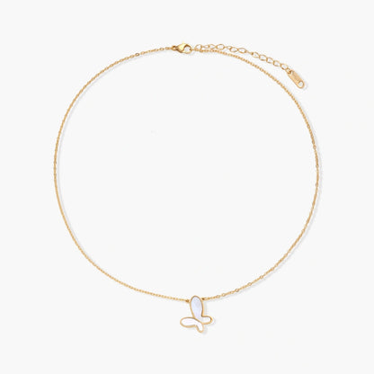 Mother Butterfly Pearl Necklace